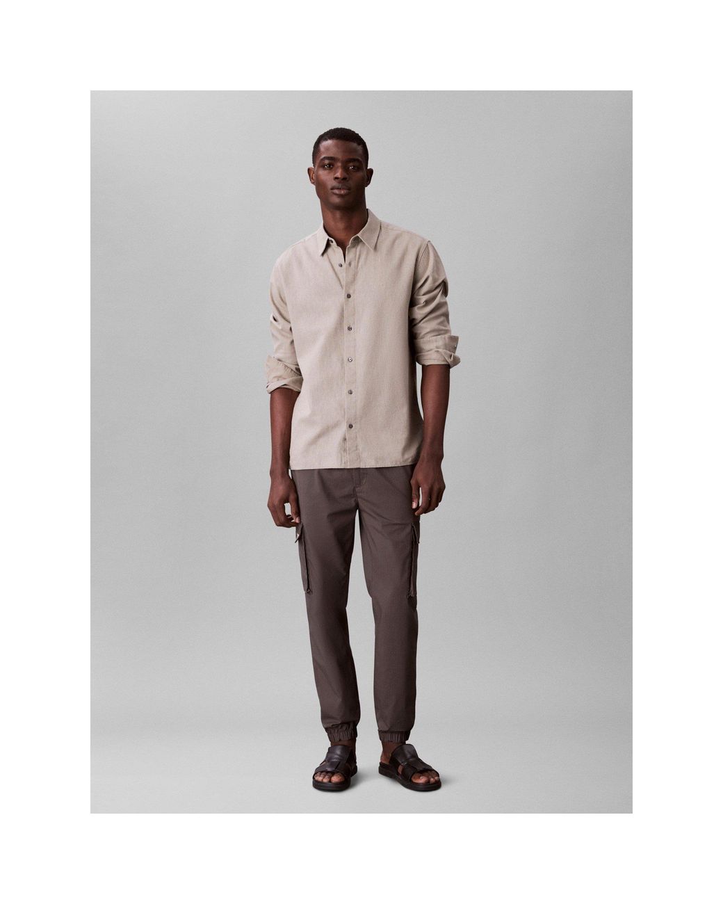 Calvin Klein Gray Skinny Cargo Trouser for men