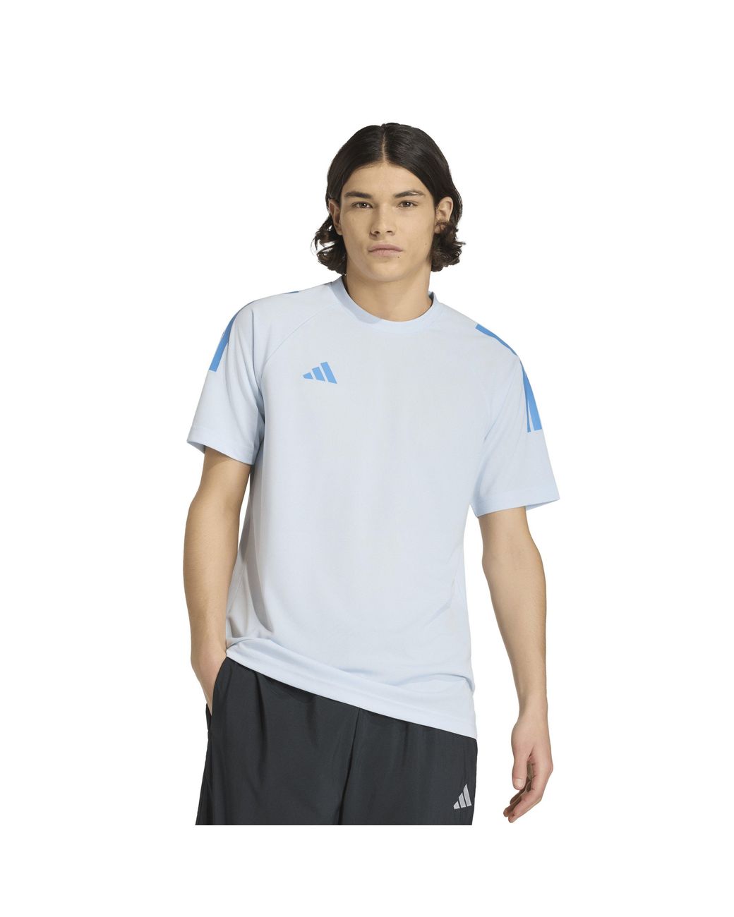 Adidas Blue Classic 3 Stripe Sereno T-Shirt for men