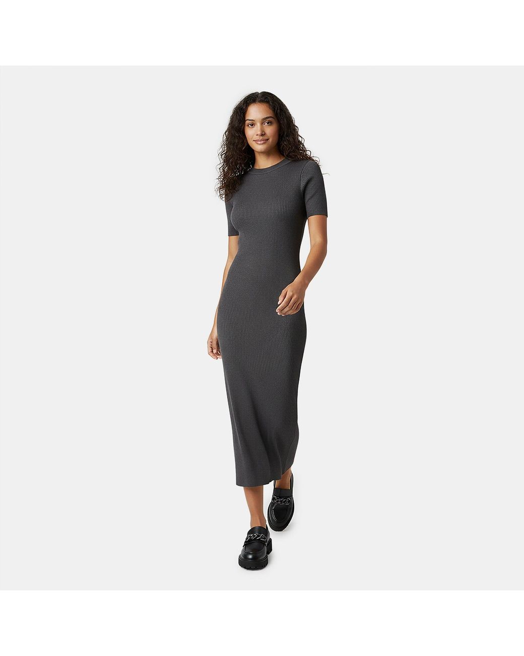 Jack Wills Gray Travelrib Maxi Knitted Jumper Dress