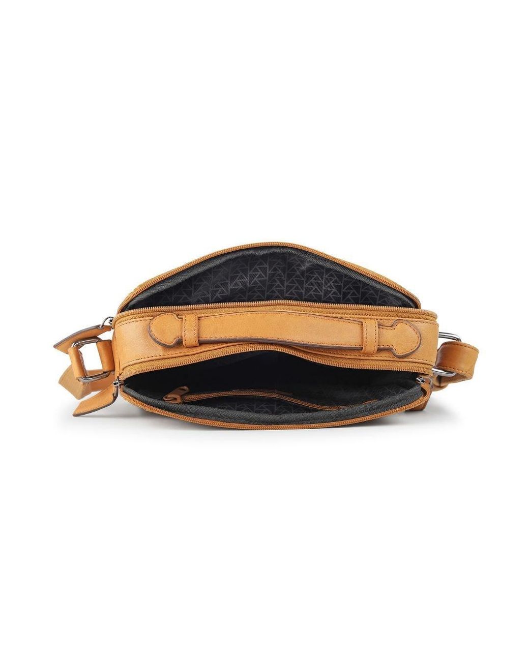 PRIMEHIDE Leather Brown Crossbody Bag With Top Handle And Shoulder Strap