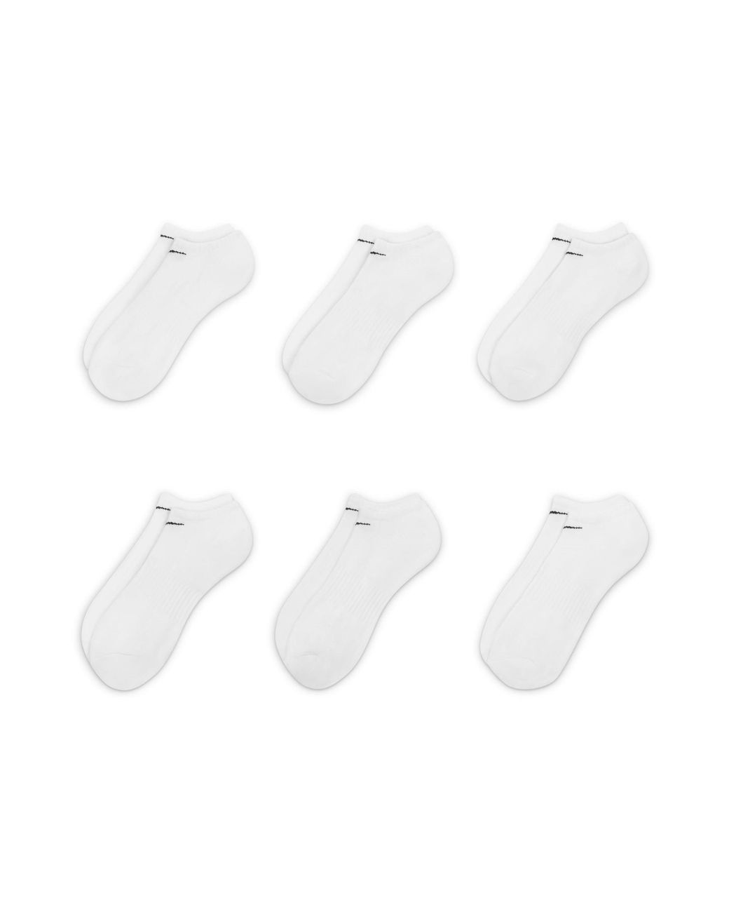 Nike White 6 Pack No Show Trainer Socks for men
