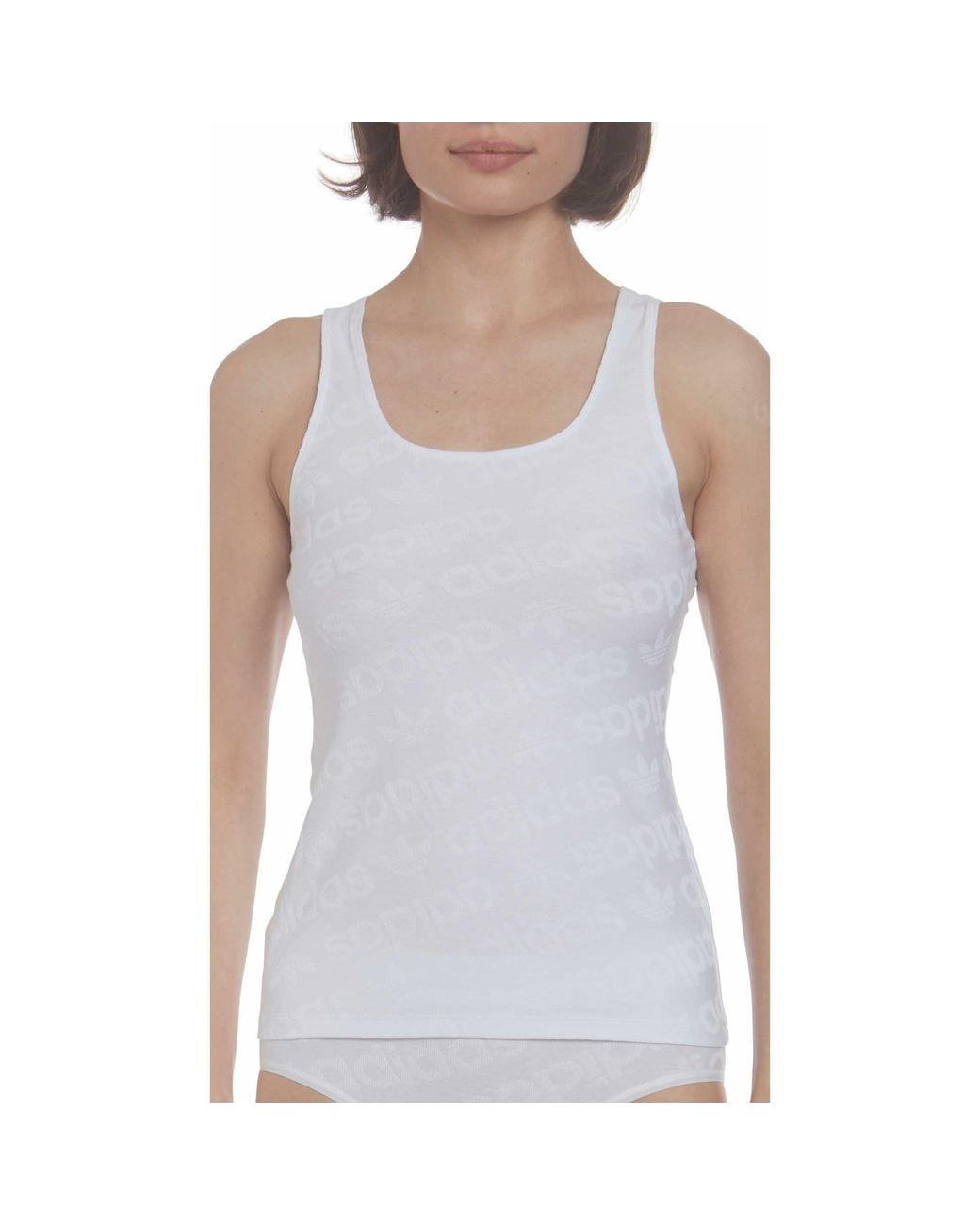 Adidas Originals White Originals All-Over Logo Vest