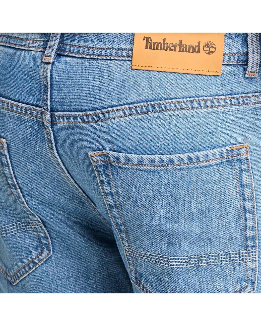 Timberland Blue Sandown Denim Straight Jeans for men