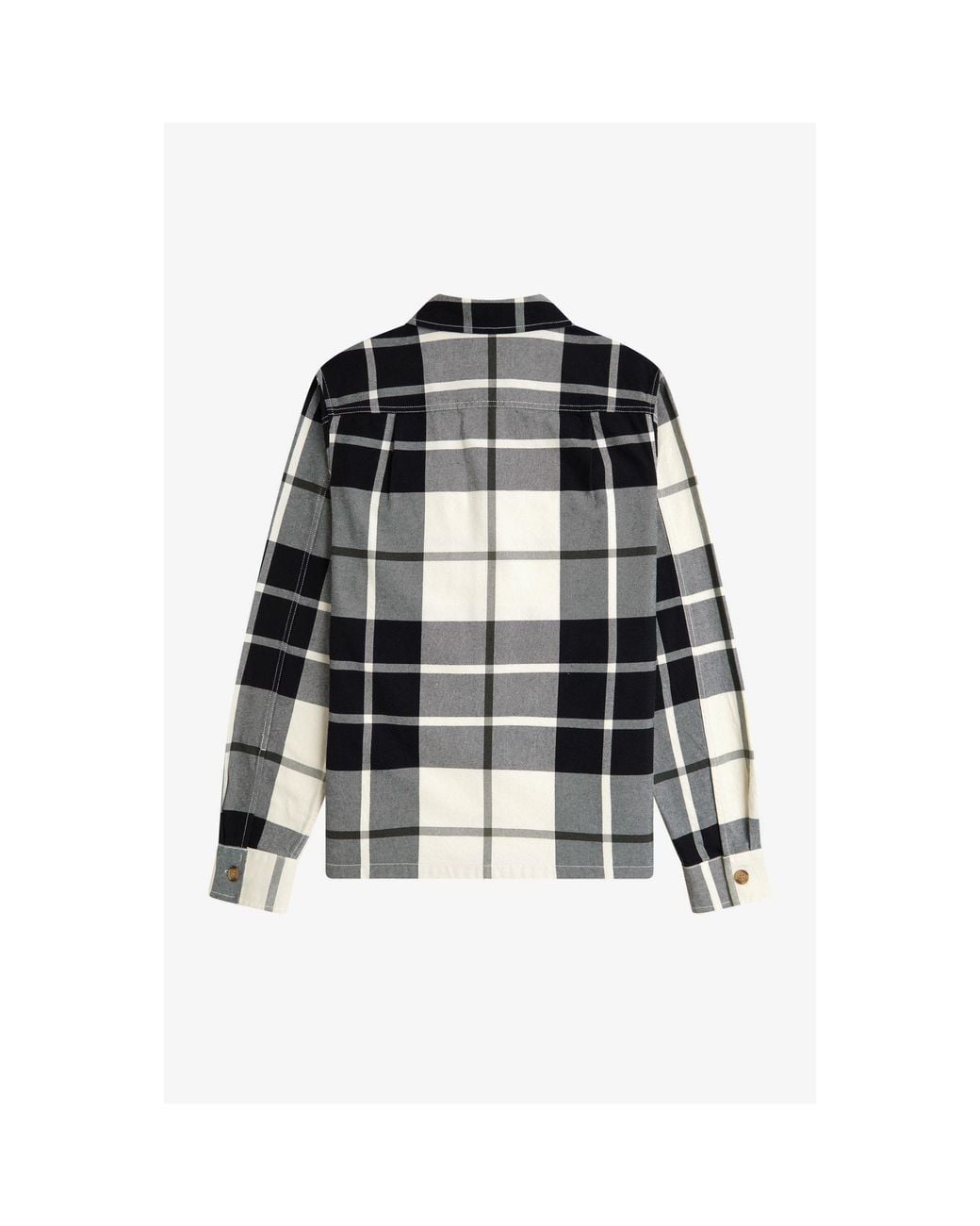 Fred Perry Black Tartan Twill Overshirt for men