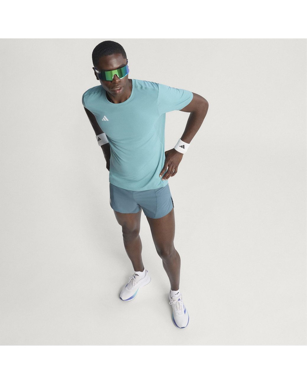 Adidas Blue Adizero Essentials Running T-Shirt for men