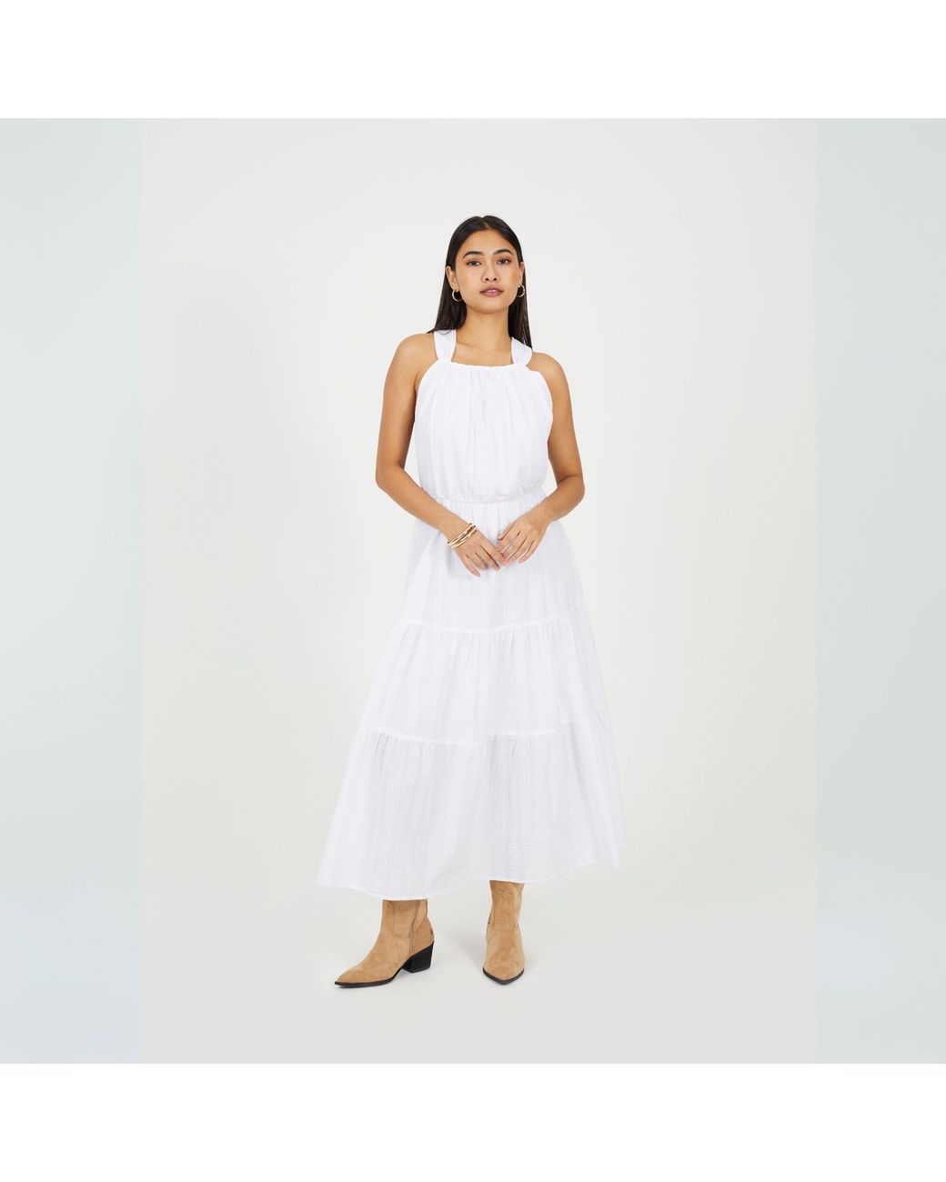 Brave Soul White Sleeveless A Line Dress