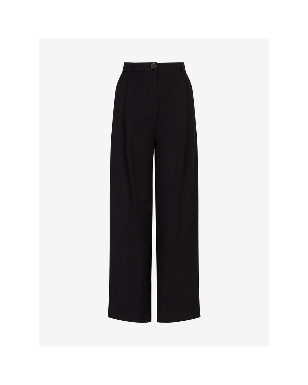 ARMANI EXCHANGE Black High-Waisted Straight Leg Trousers