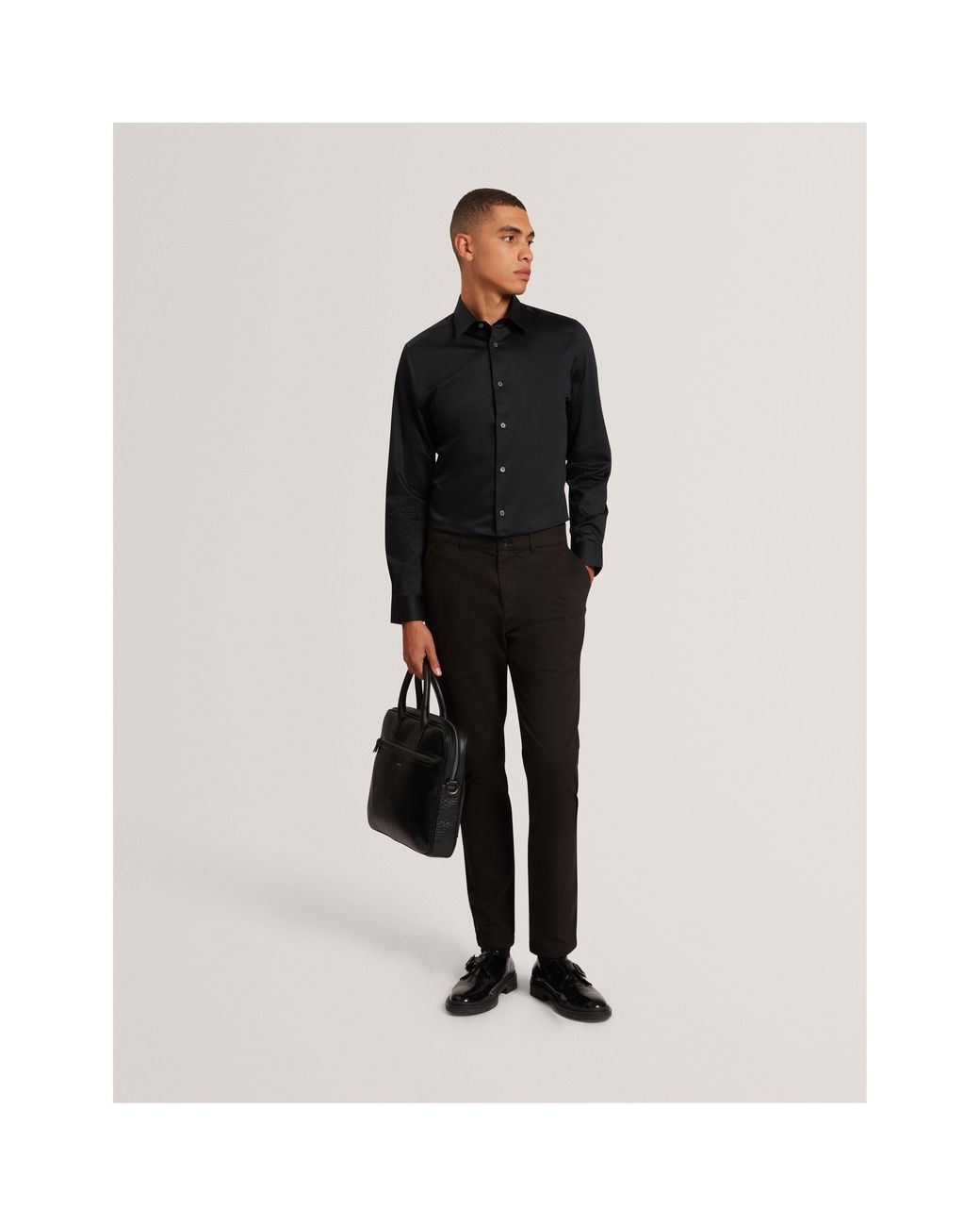 Ted Baker Black Long-Sleeve Cotton Shirt for men