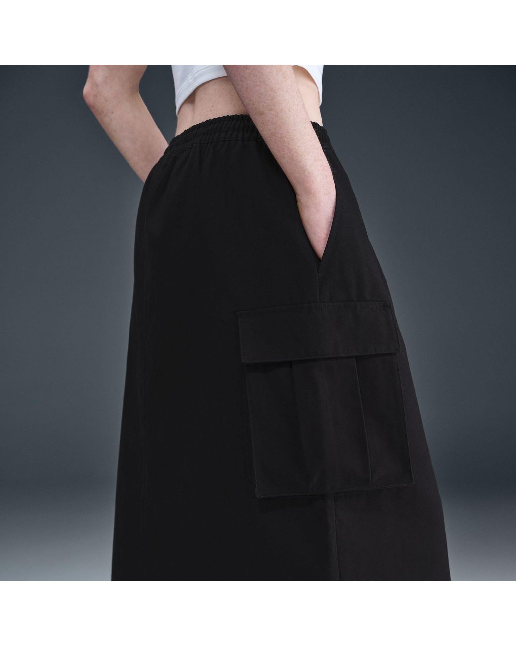 Nike Black Street Cargo Midi Skirt