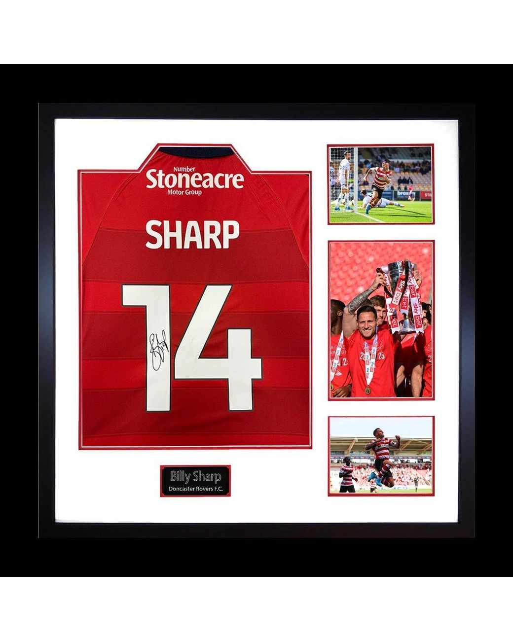 The Fan Cave Red Billy Sharp Signed Dcr Fc Shirt Elite Frame