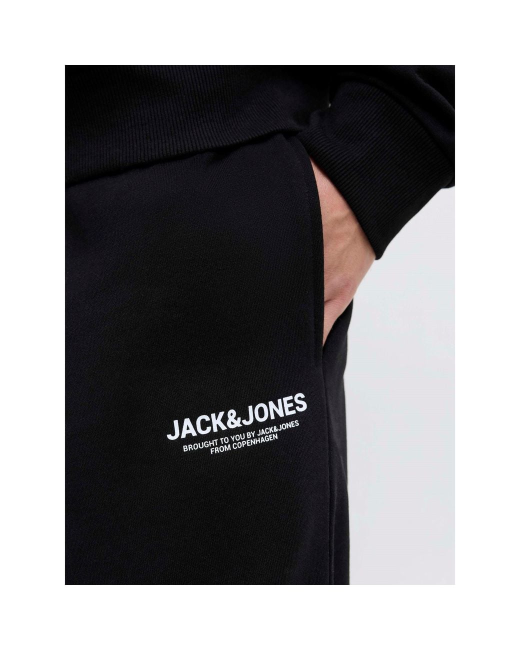Jack & Jones Black Mason Zip Hoodie Tracksuit Co-Ord Set for men