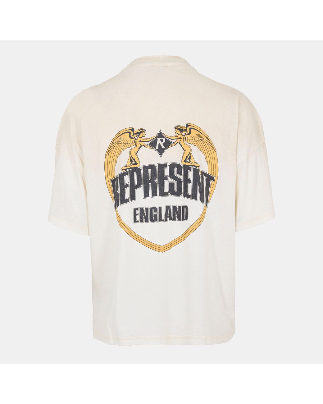 Represent White Angel Border Oversized T-Shirt for men