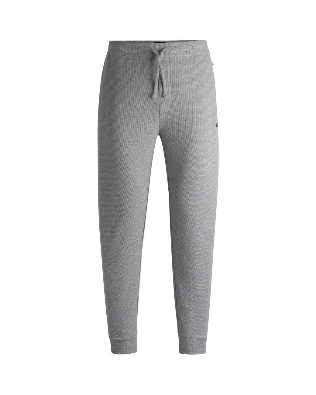 Boss Gray Bw Waffle Jogging Bottoms for men