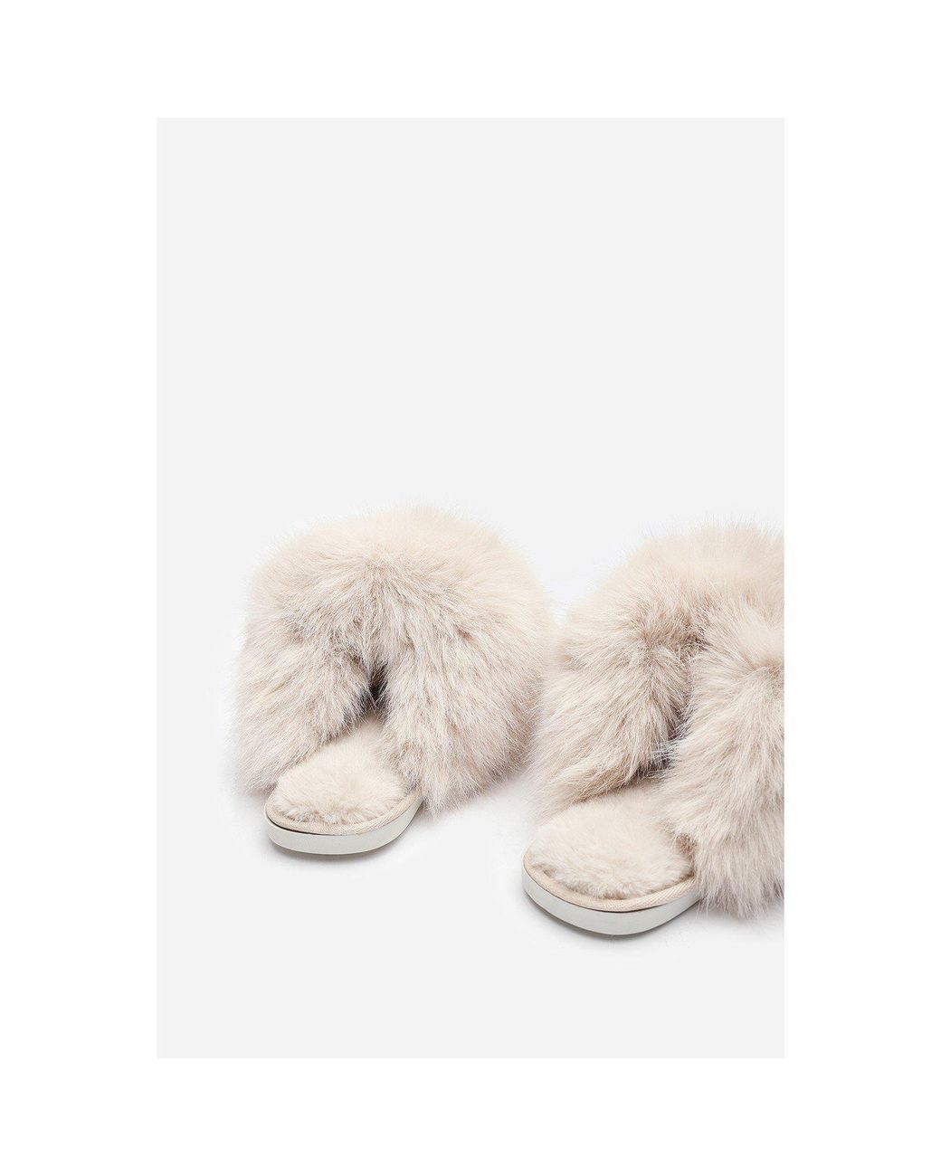 Where's That From Gray Where's Ultimate Fluffy Faux Fur Mule Slippers