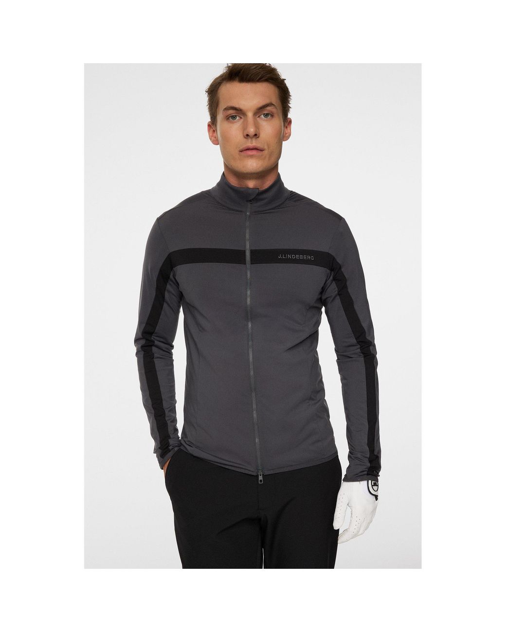 J.Lindeberg Gray Jarvis Mid Layer Pullover for men