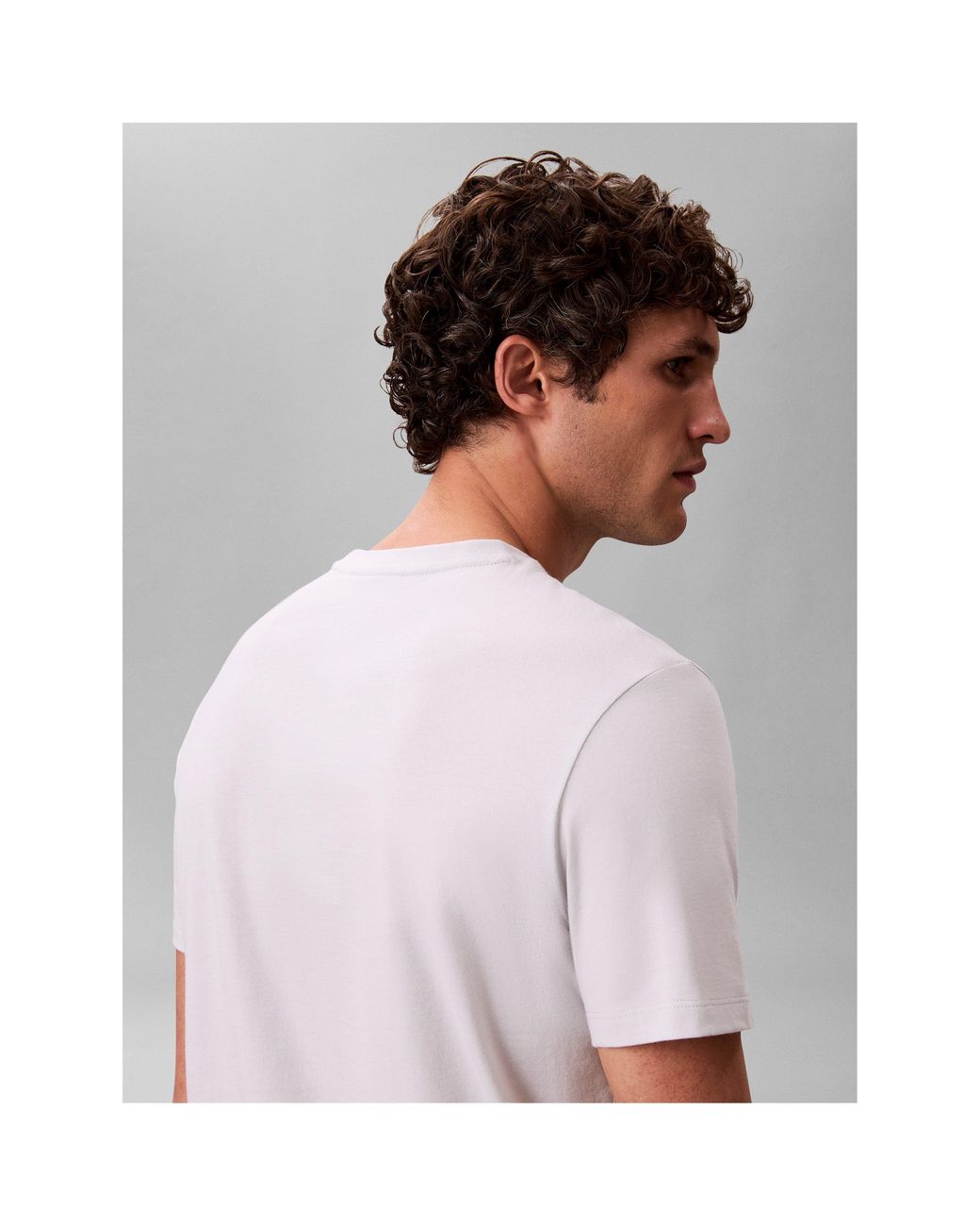 Calvin Klein White Ckj Woven Box Regular Fit T-Shirt for men
