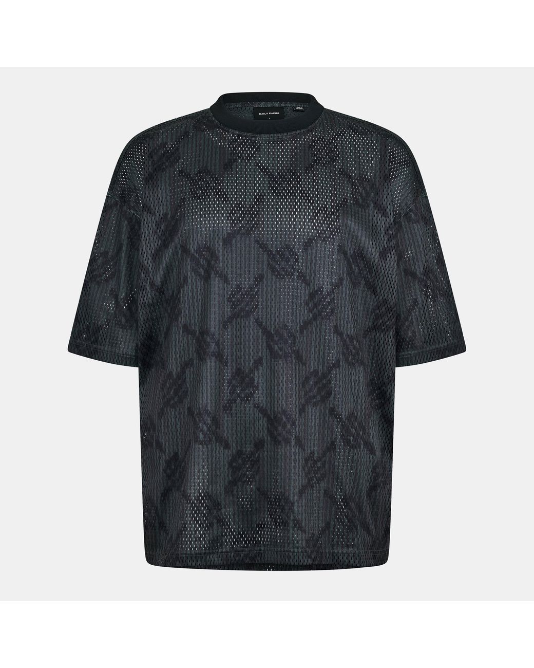 Daily Paper Black Mesh Logo T-Shirt for men
