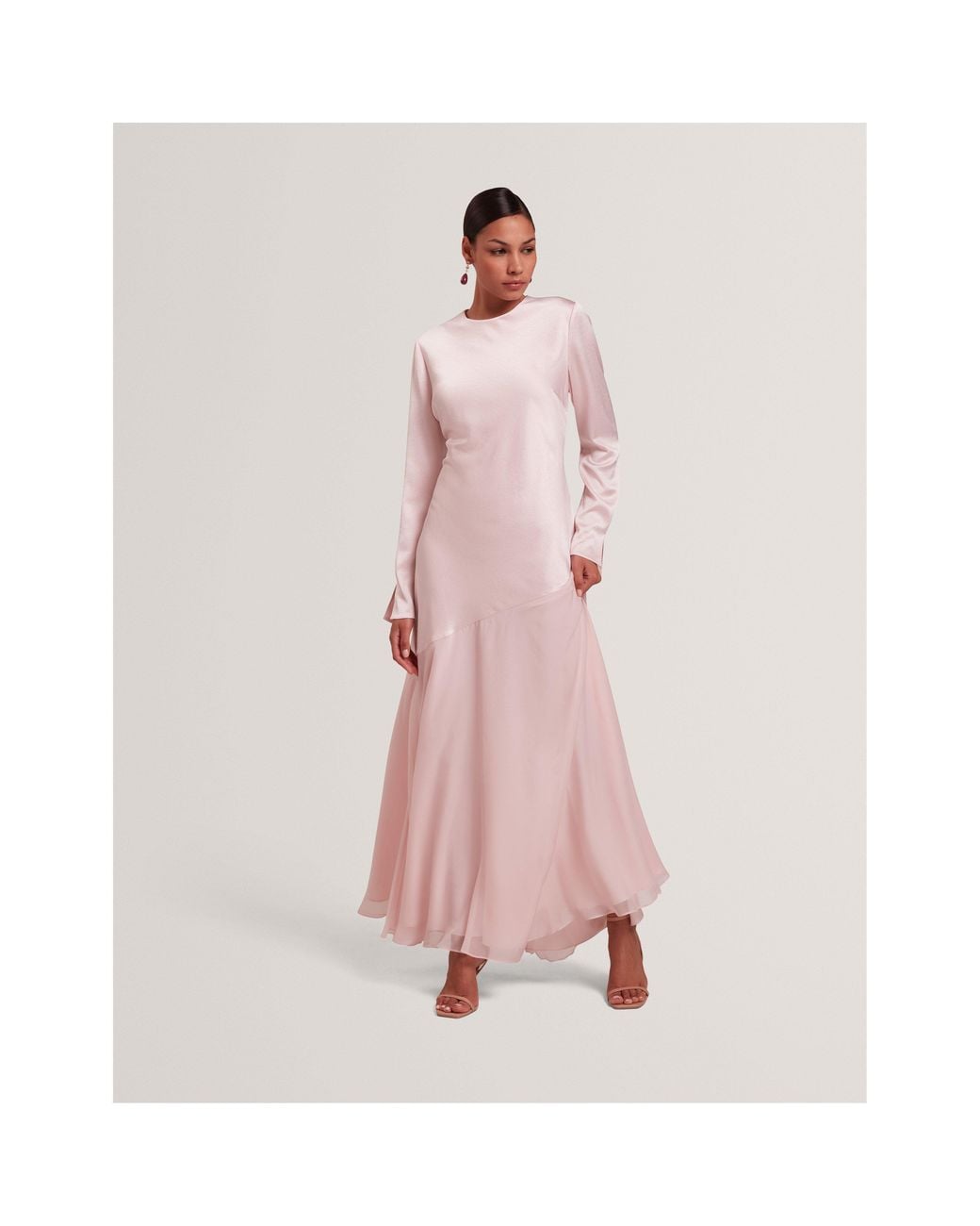 Ted Baker Pink Long Sleeve Maxi Dress
