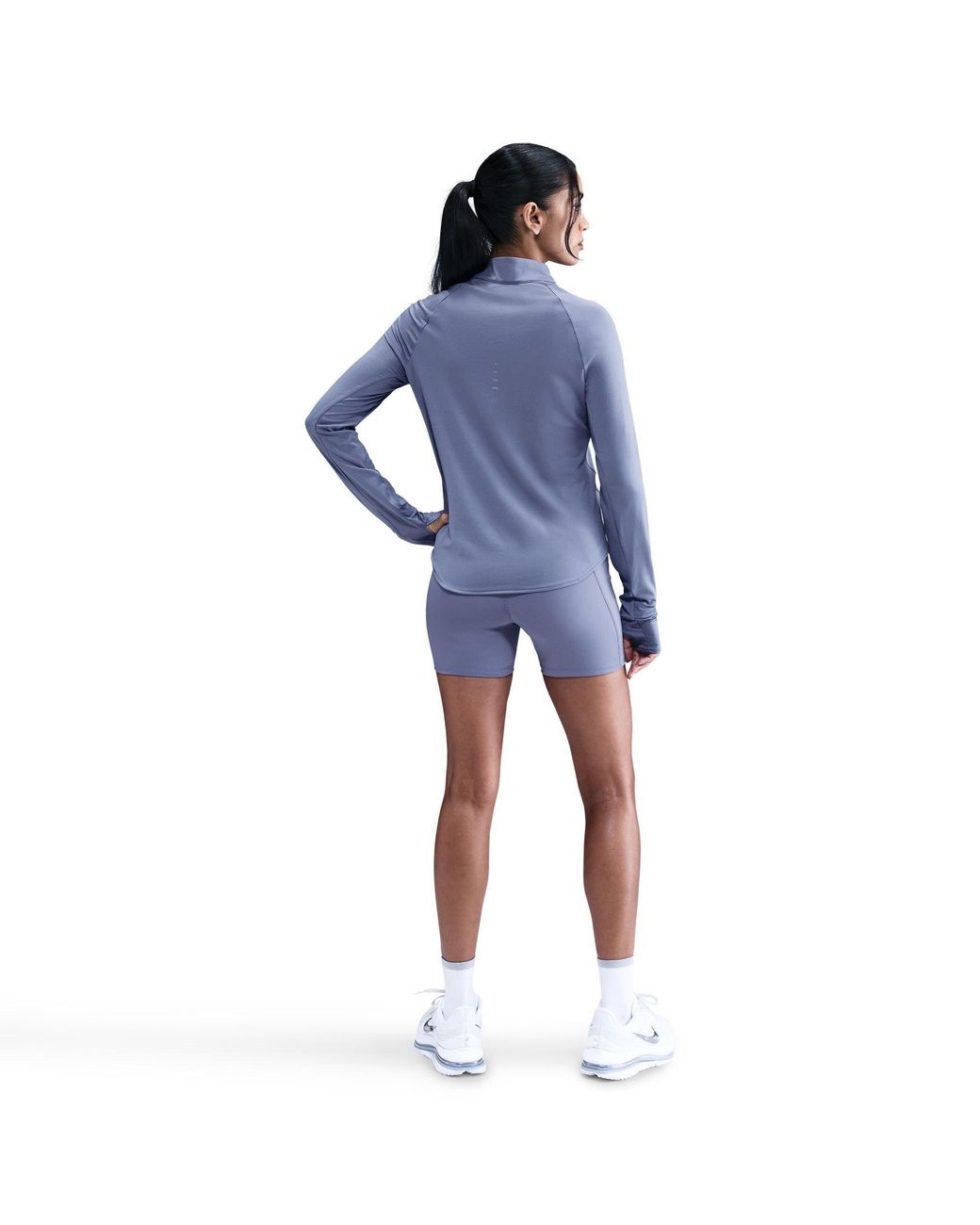 Nike Blue Swift High-Waisted Tight Running Shorts With Pockets