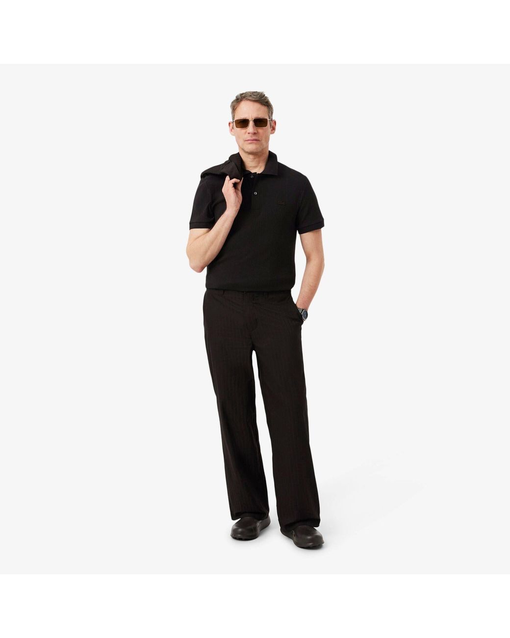 Lacoste Black Short Sleeve Polo Shirt for men