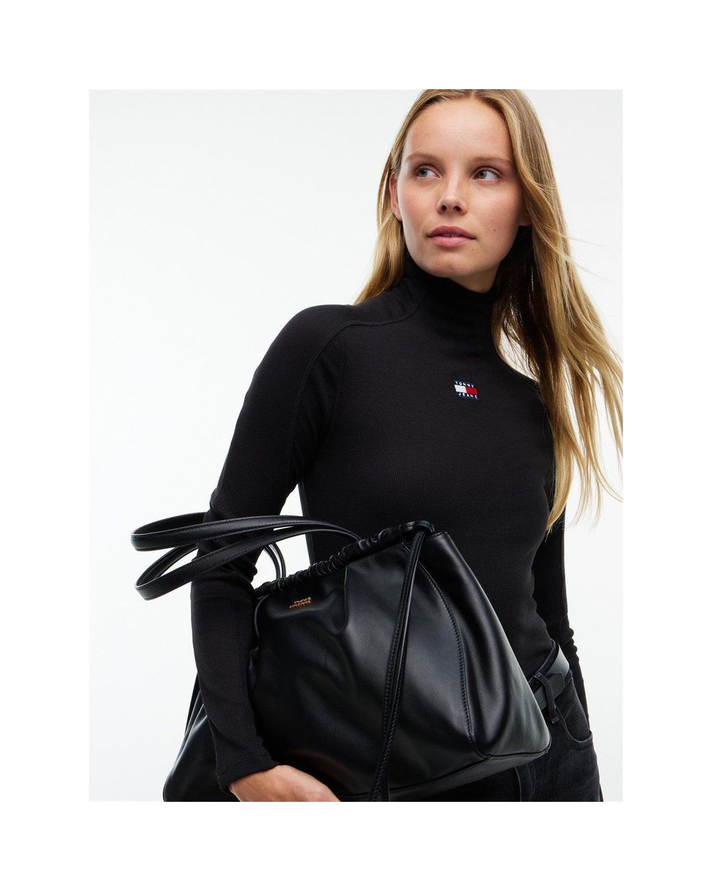 Tommy Hilfiger Black Badge Cotton Roll-Neck Long-Sleeve T-Shirt