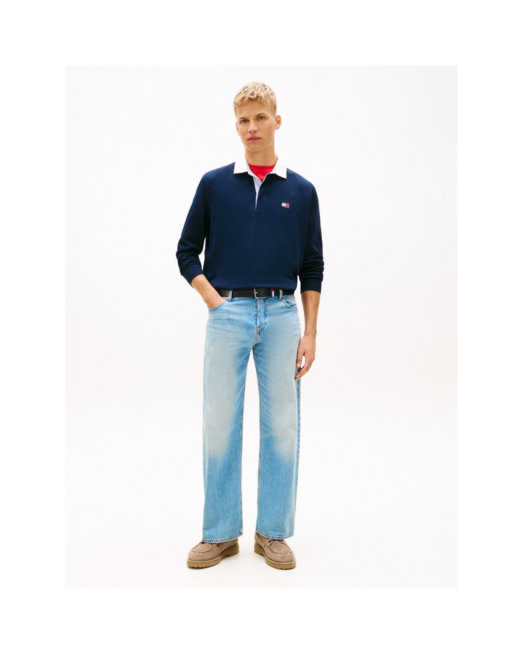 Tommy Hilfiger Blue Rugby Polo Shirt for men