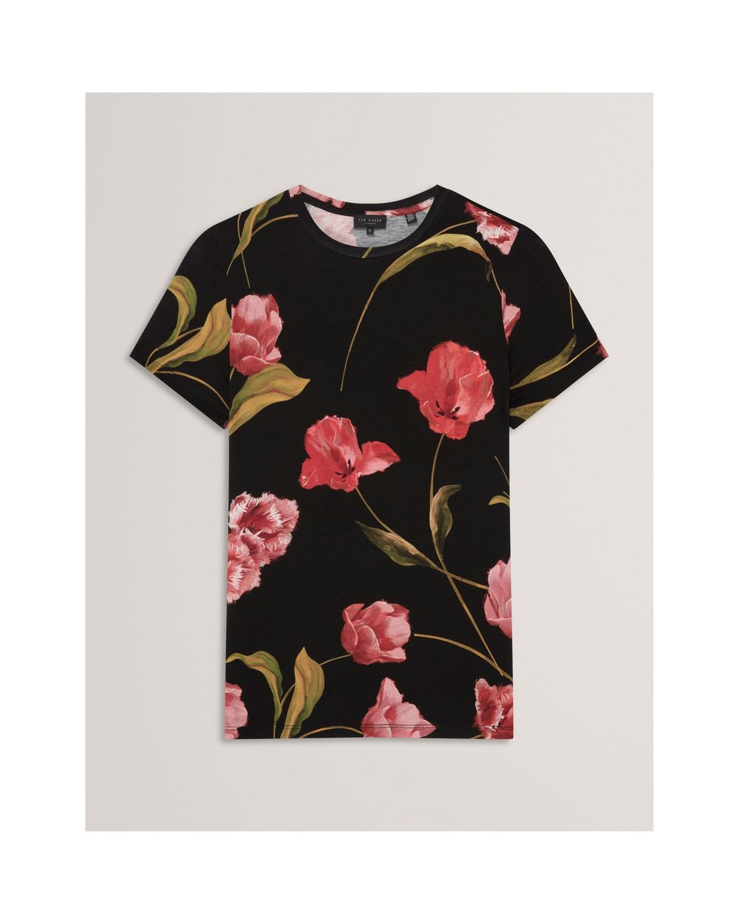 Ted Baker Black Printed Slim Fit T-Shirt