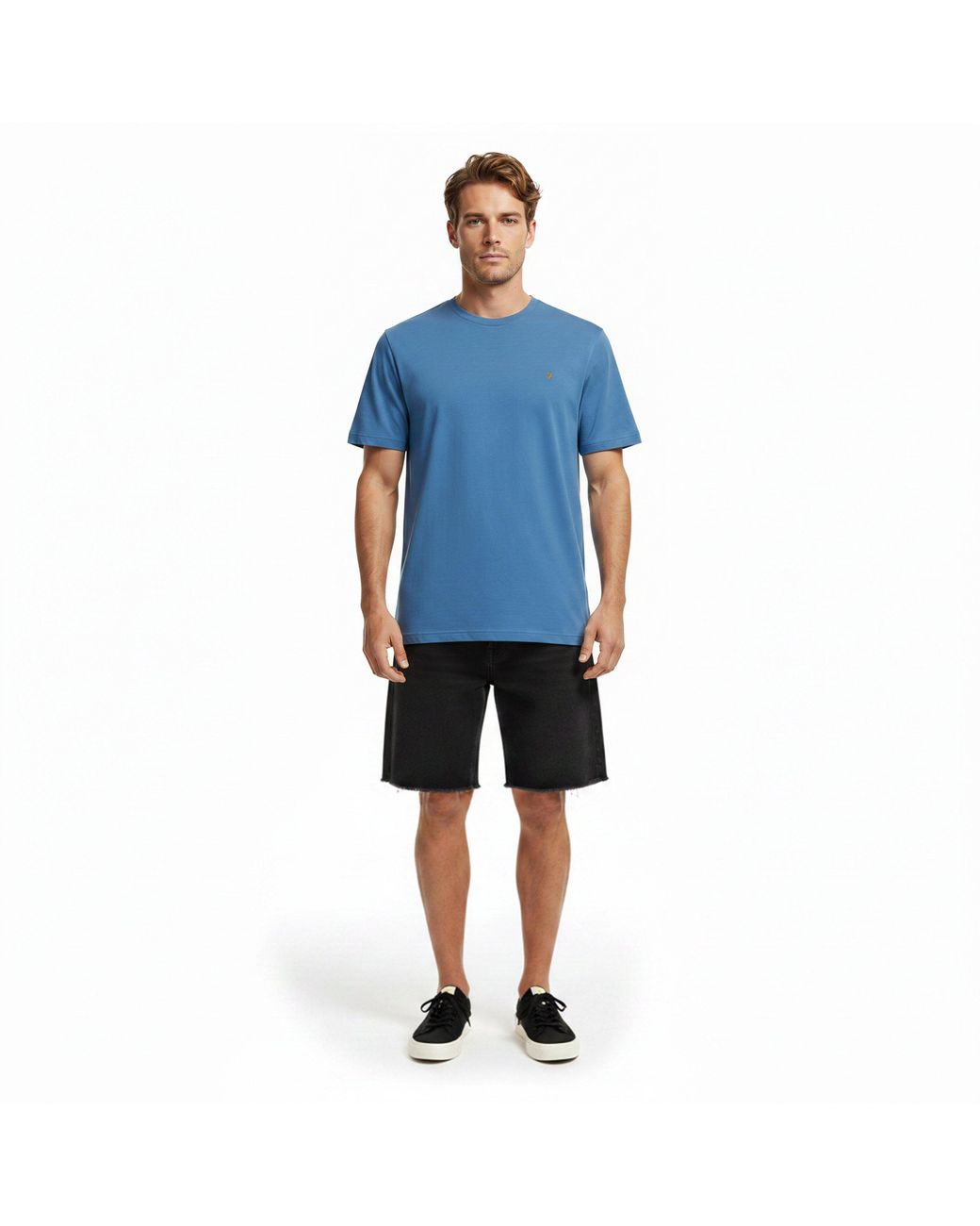 Farah Blue Harrow Ss T-Shirt for men