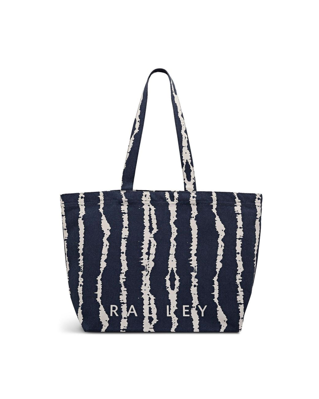 Radley Blue Tie Dye Stripe Large East West Open Top Tote