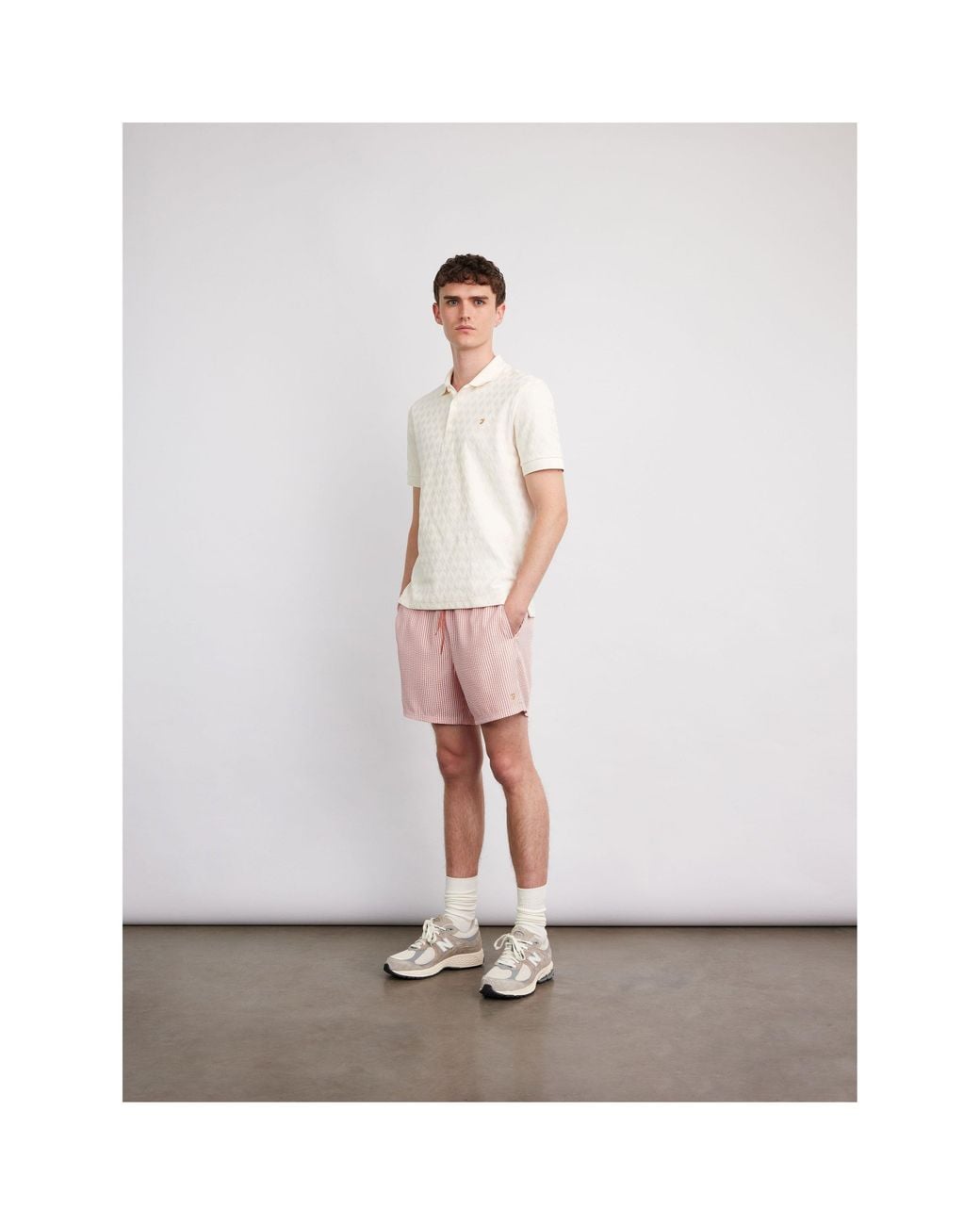 Farah White Short Sleeve Polo Shirt for men