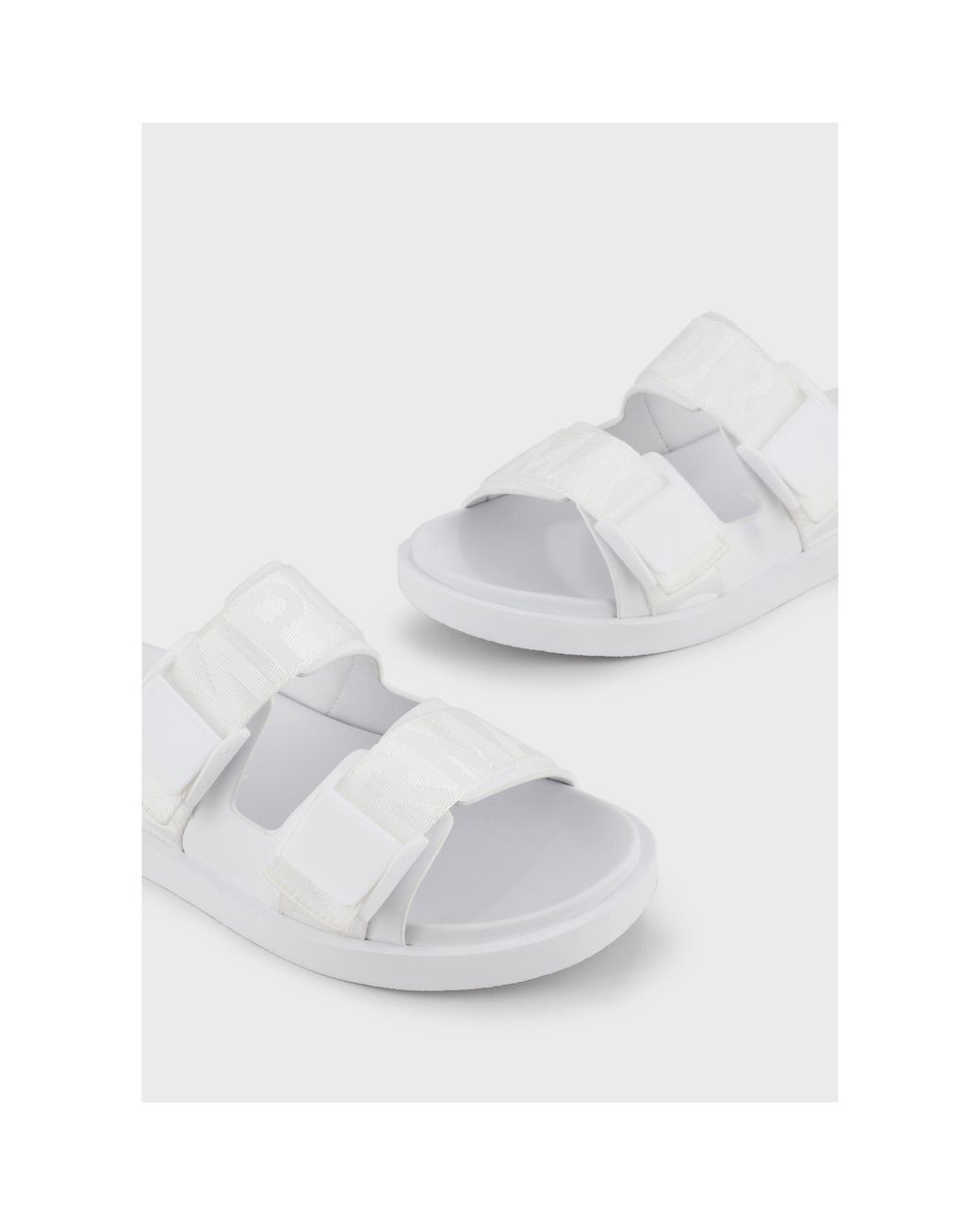 Emporio Armani White Flat Sandals for men