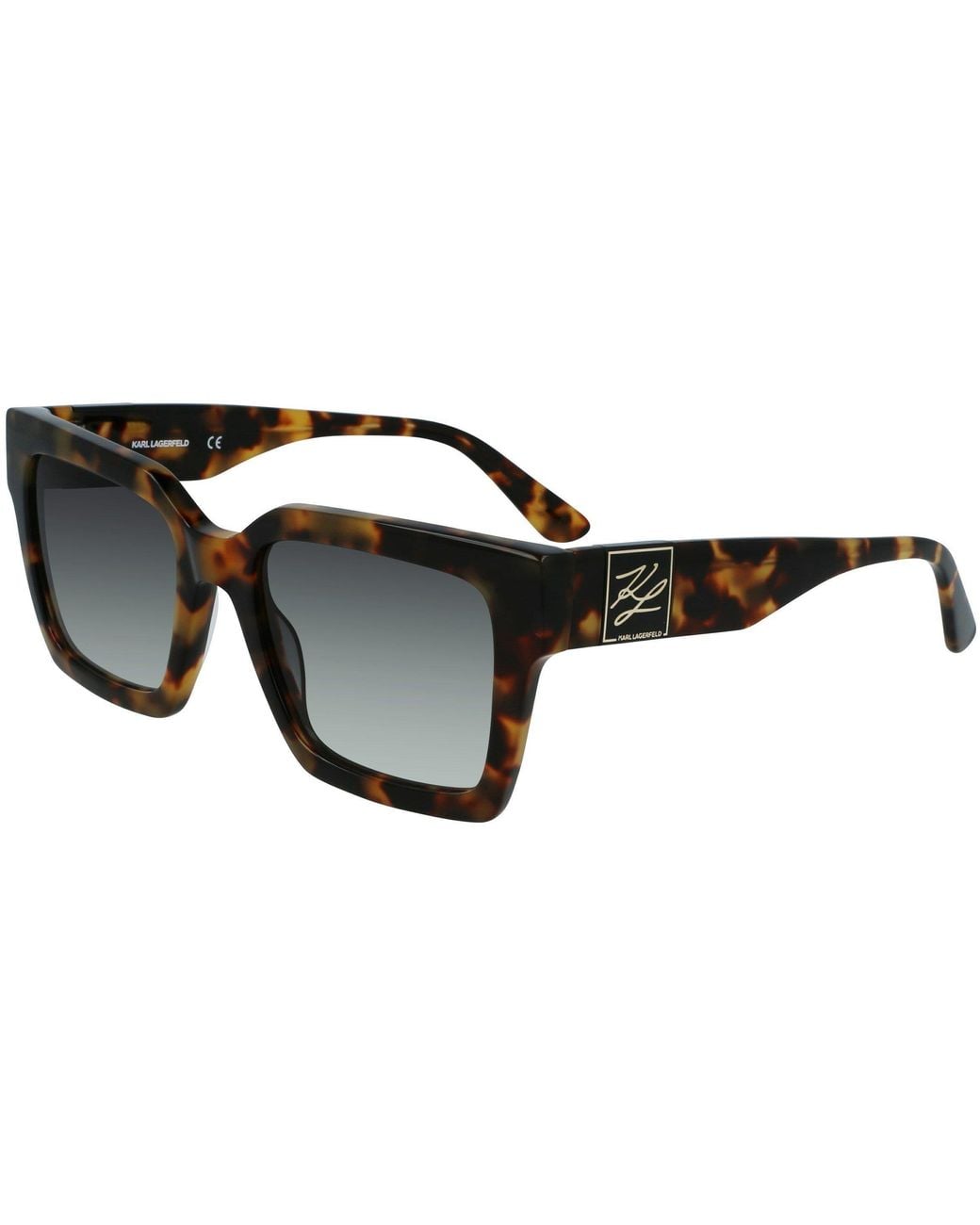 Karl Lagerfeld Black Modified Rectangle Sunglasses