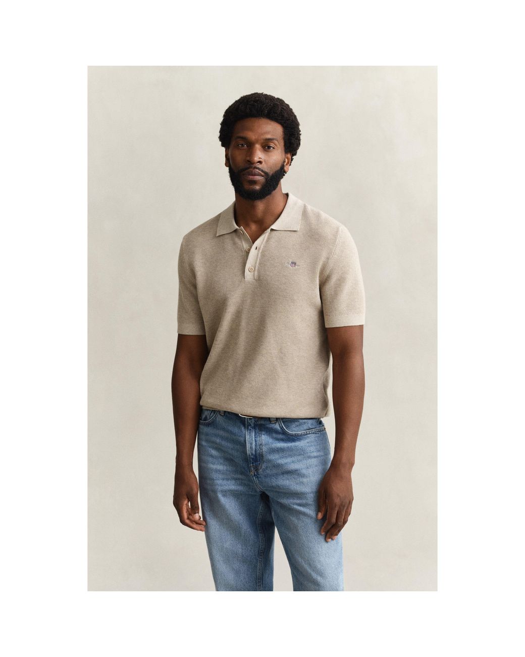 Gant Natural Short Sleeve Polo Shirt for men