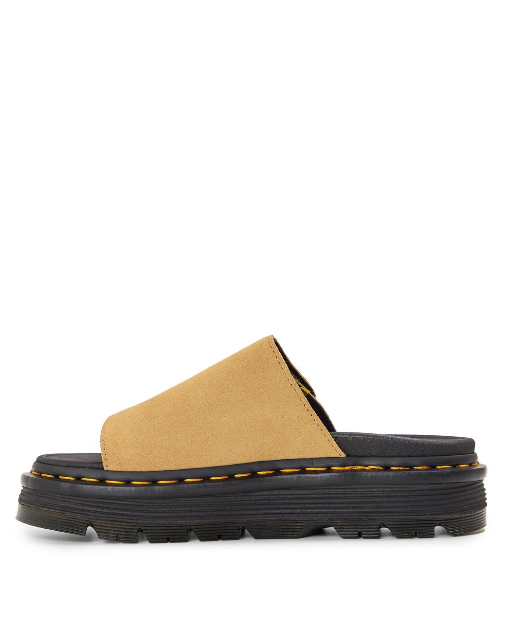 Dr. Martens Brown Zebzag Suede Platform Slides