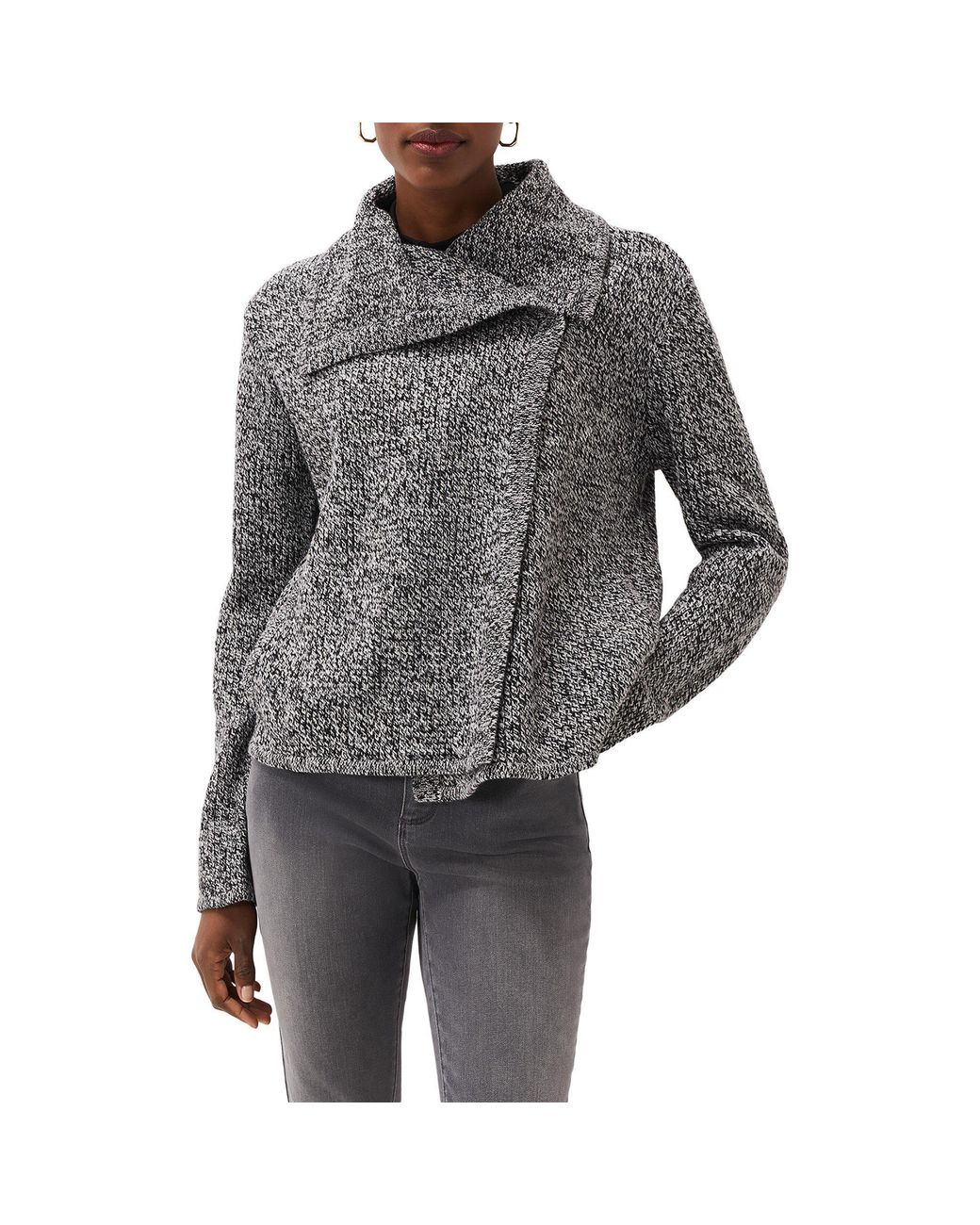 Phase Eight Gray Mavis Wool Blend Knitted Jacket