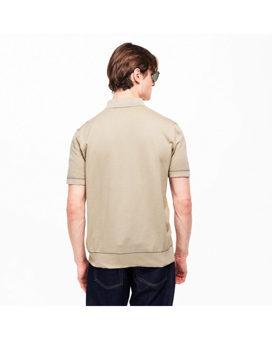 Brioni Natural Short Sleeve Polo Shirt for men