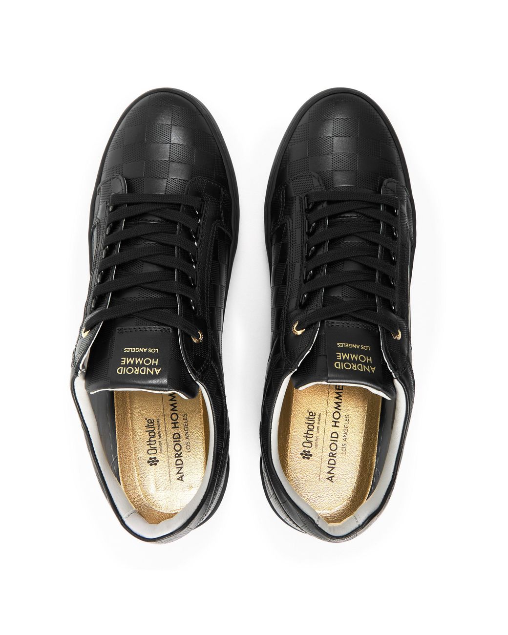 Android Homme Black Venice Leather Low-Top Trainers for men
