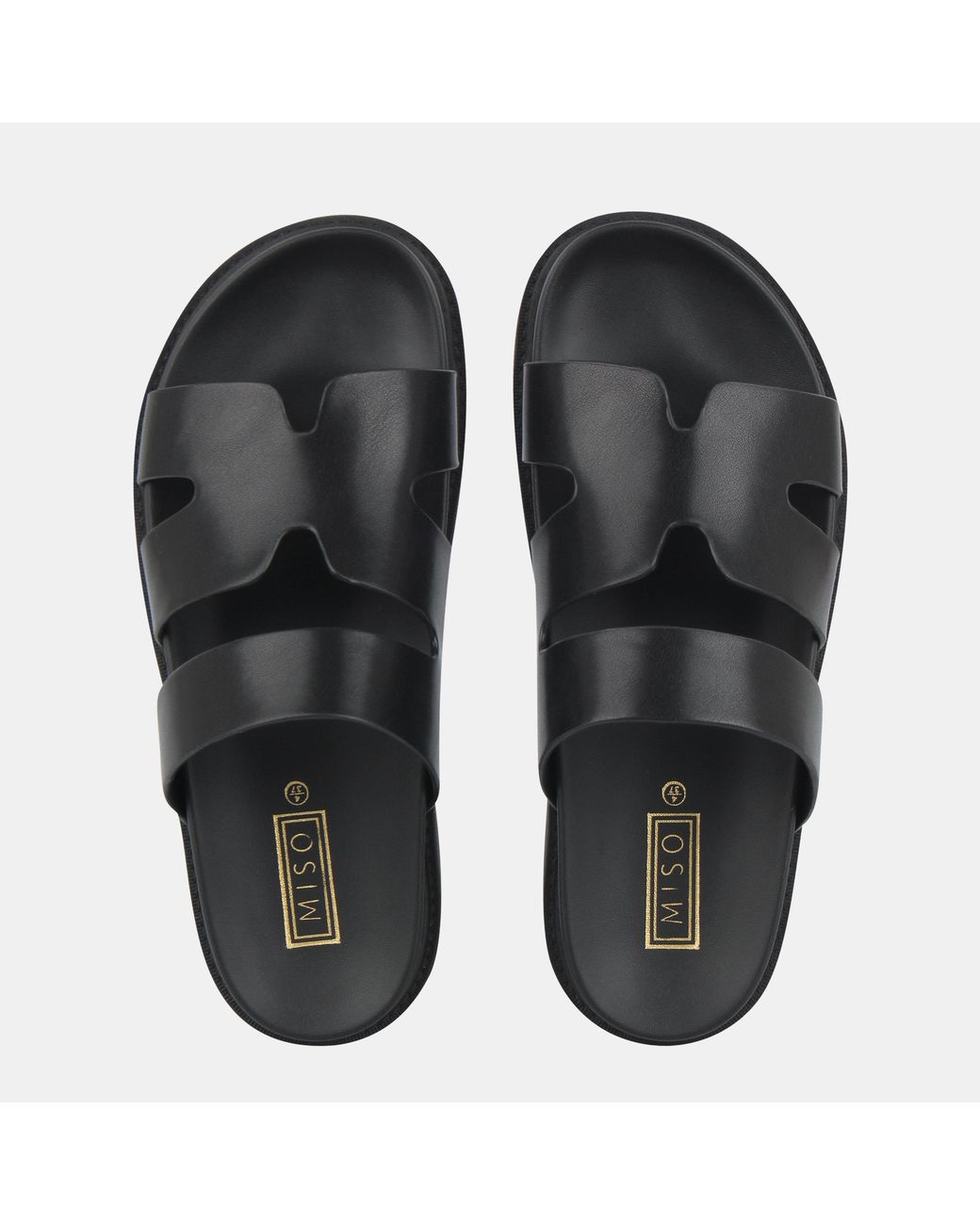 Miso Black Hermes Flat Sandals