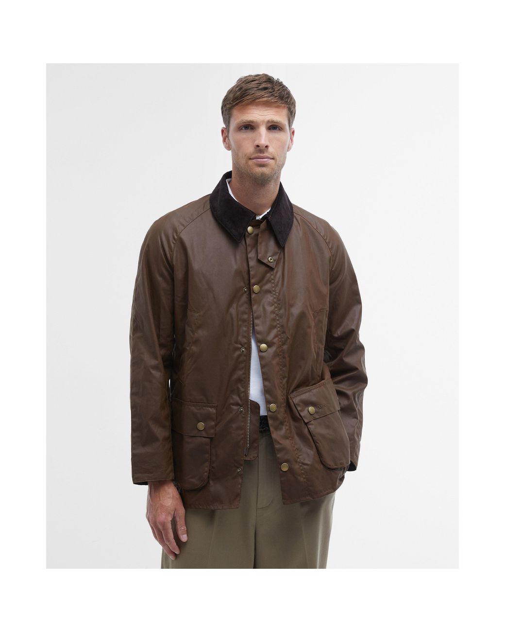 Barbour Brown Ashby Water Resistant Windproof Long Sleeve Wax Jacket for men