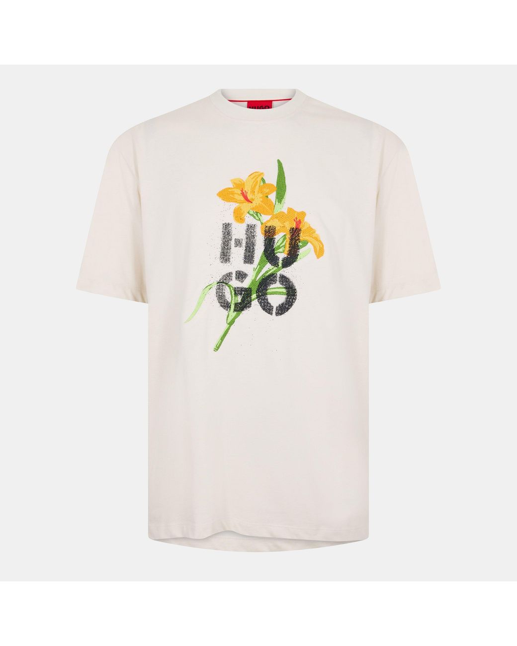 HUGO White Dilablumi T-Shirt for men