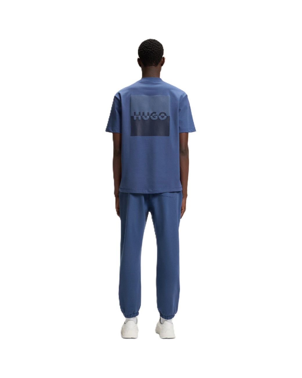 HUGO Blue Dusplitan Short Sleeve Polo Shirt for men