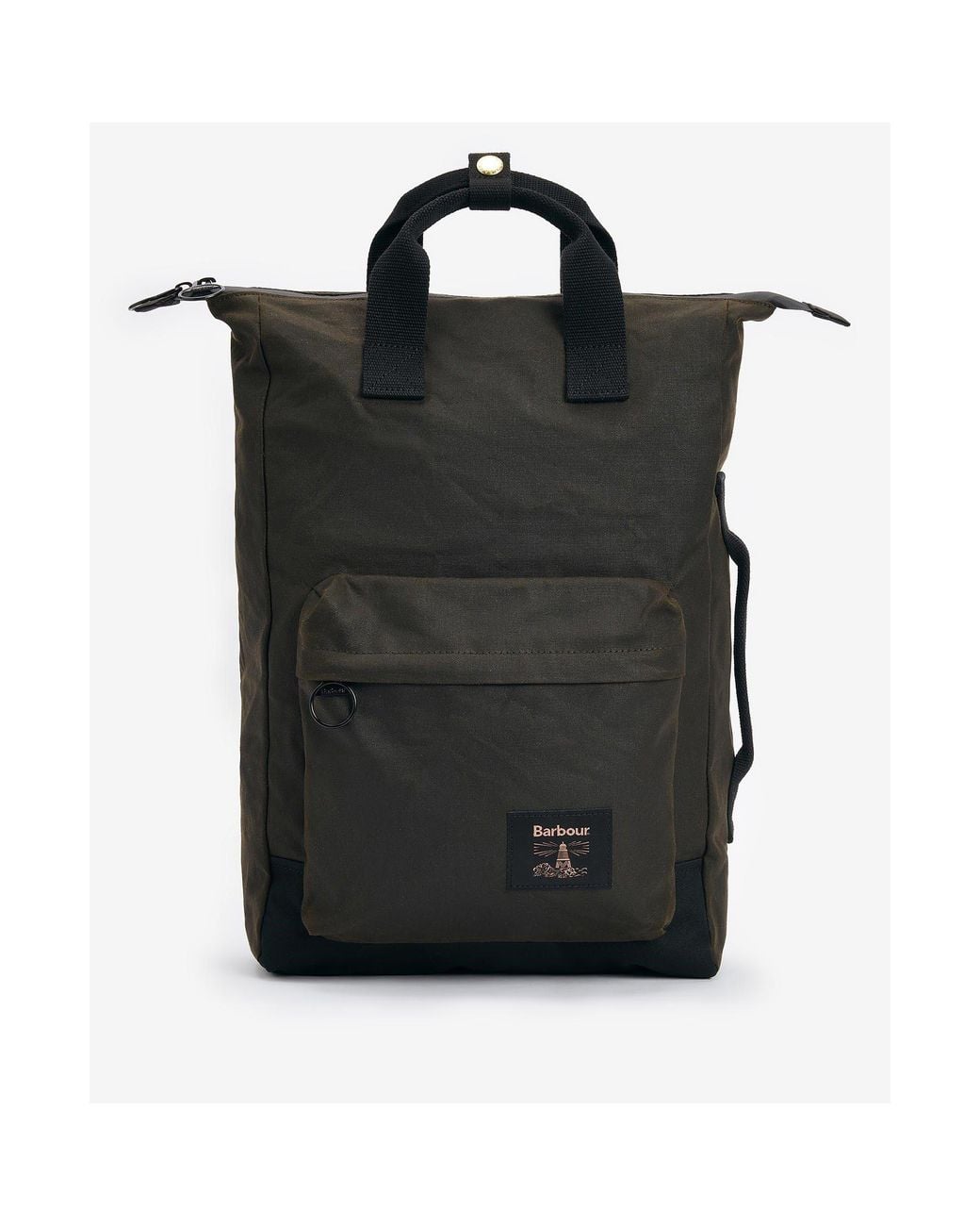 Barbour Black Field Waxed Backpack