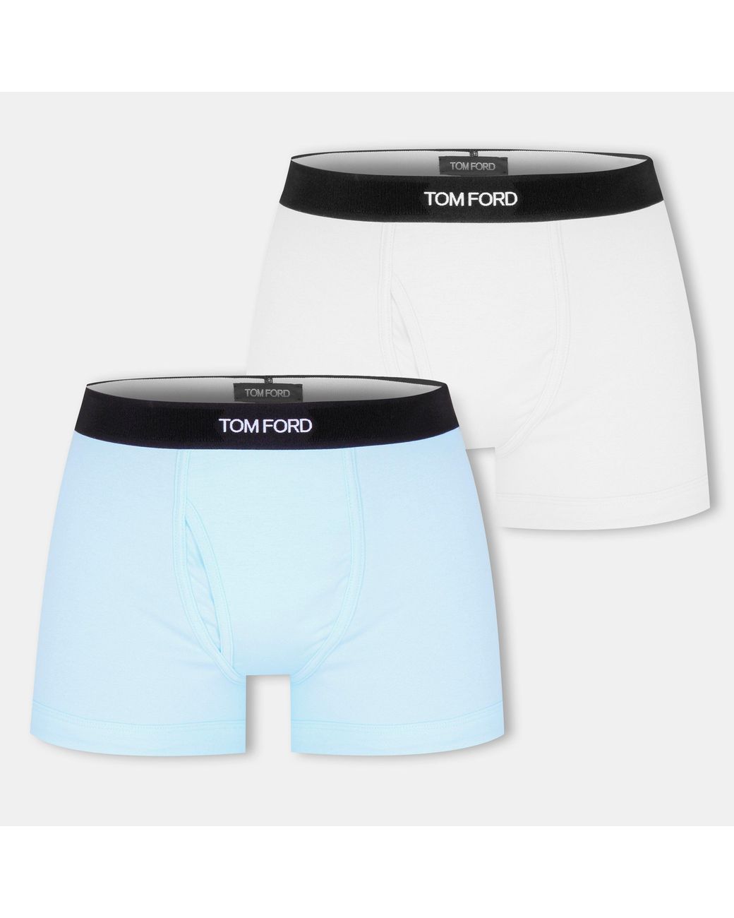 Tom Ford Blue Plain Cotton Boxer Briefs, 2-Pack for men