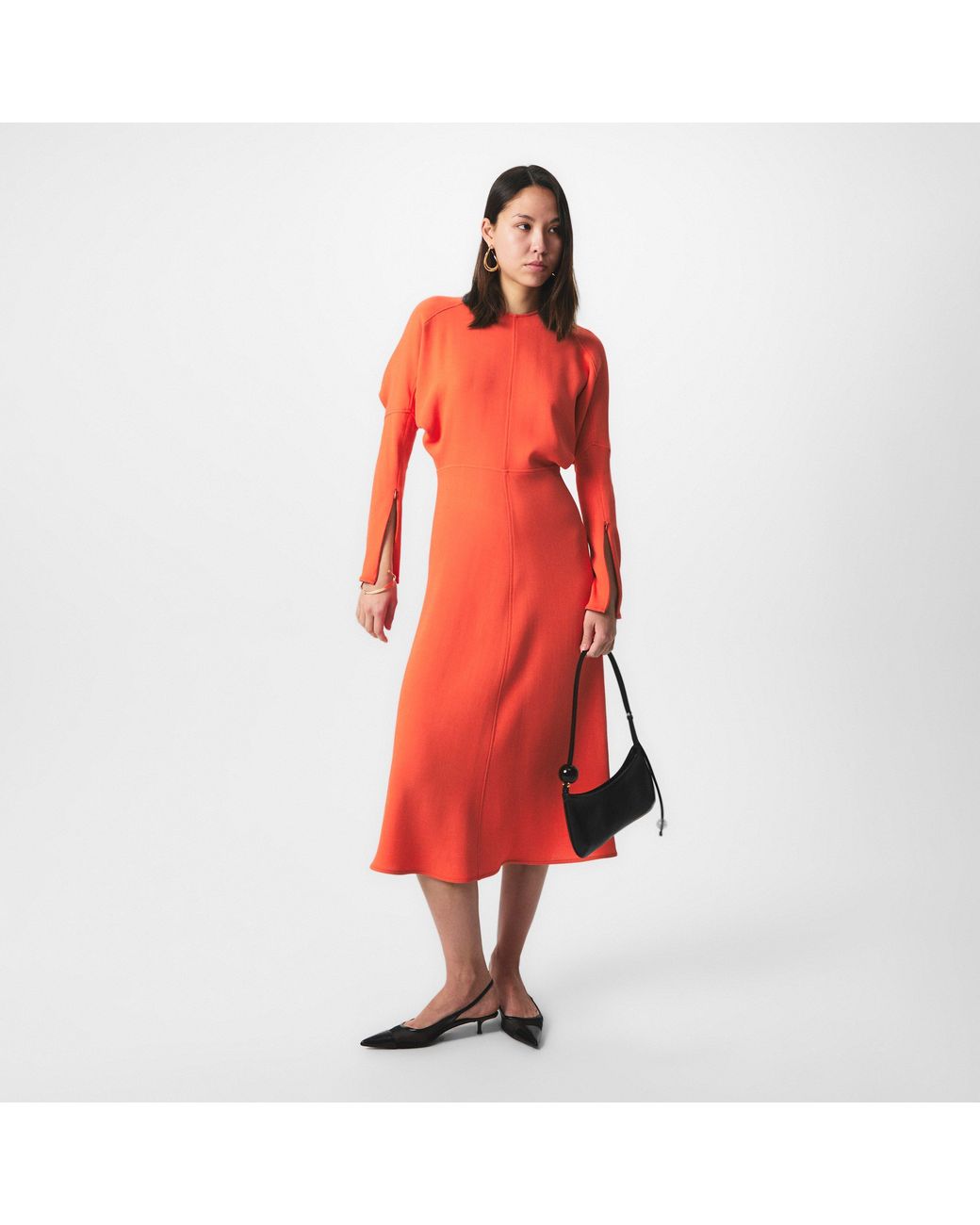 Victoria Beckham Red Dolman Midi Dress