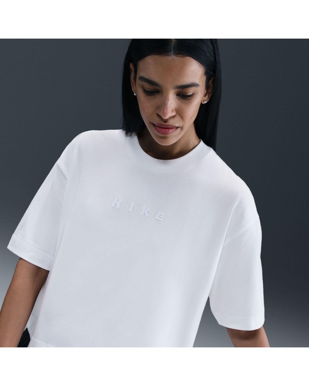 Nike White Nsw Luxe Short-Sleeve Cotton Boxy T-Shirt