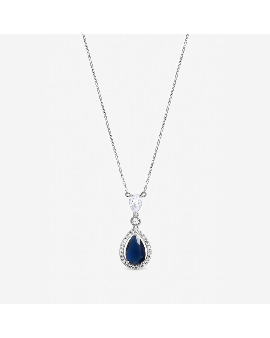 Jon Richard Metallic Rhodium Plated Cubic Zirconia Pendant Necklace