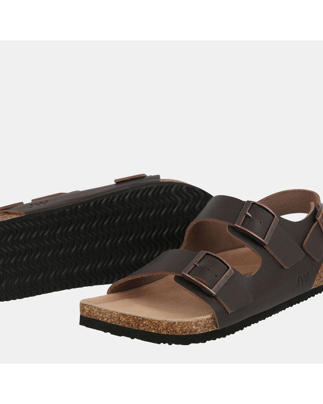 Jack Wills Brown Leather Slip On Flat Sandals for men