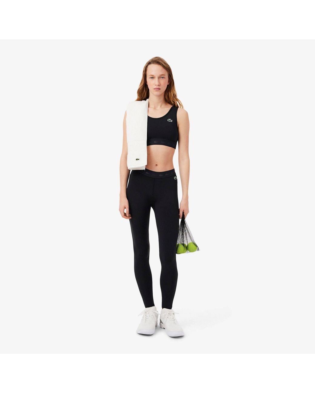 Lacoste Black Slim-Fit Gym Leggings