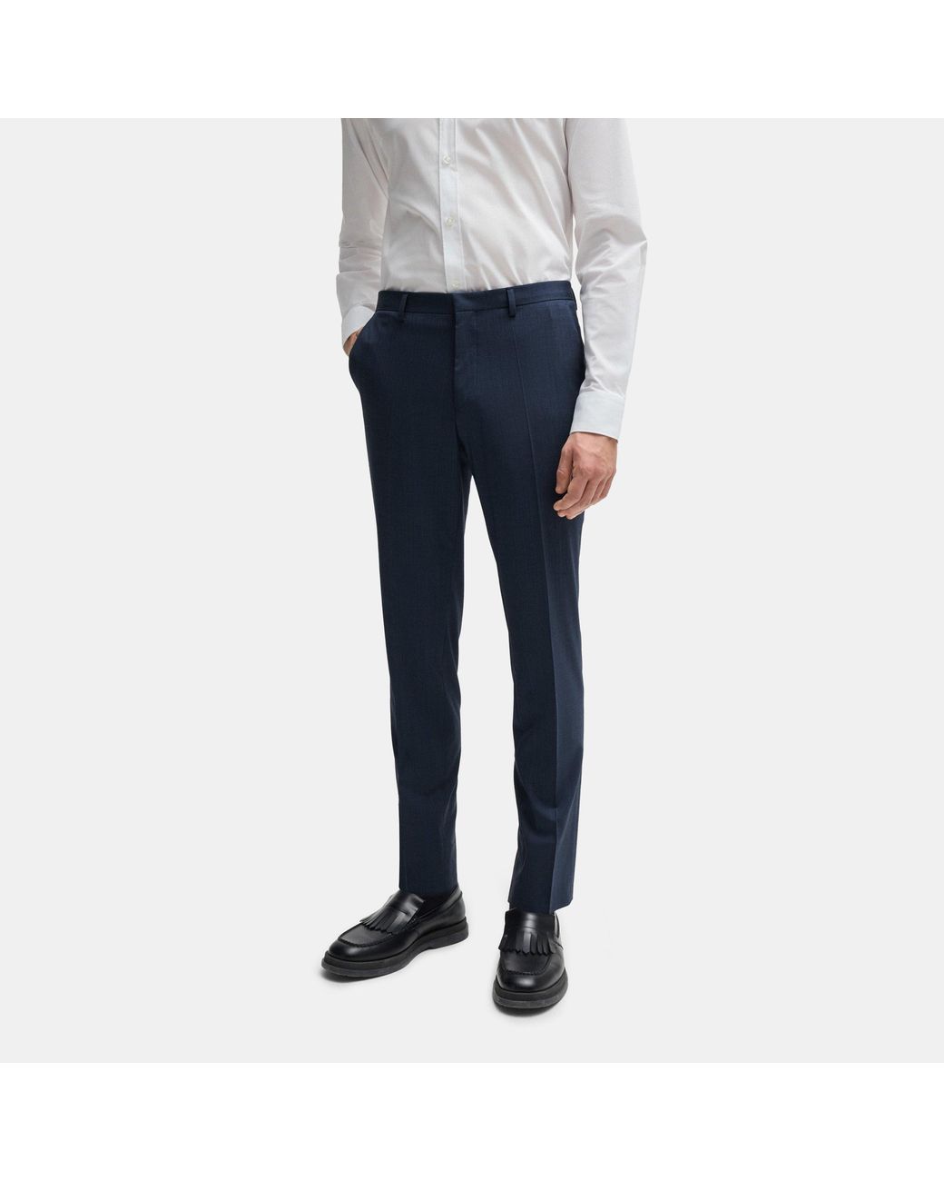 HUGO Blue Hesten232X Straight Leg Trousers for men