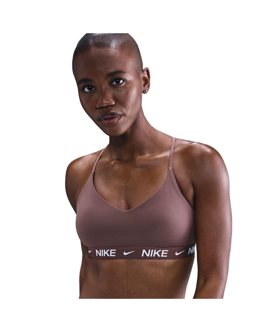 Nike Brown Indy Light Support Padded Sports Bra